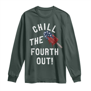 American Flag Popsicle Long Sleeve Shirt Chill The Fourth Out