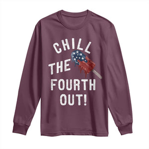 American Flag Popsicle Long Sleeve Shirt Chill The Fourth Out
