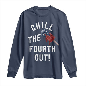 American Flag Popsicle Long Sleeve Shirt Chill The Fourth Out