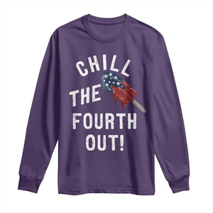 American Flag Popsicle Long Sleeve Shirt Chill The Fourth Out