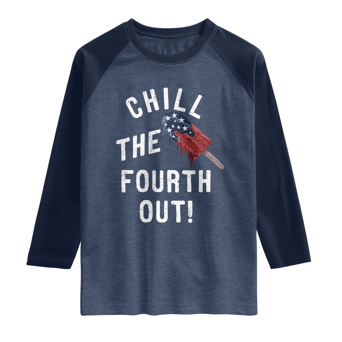 American Flag Popsicle Raglan Shirt Chill The Fourth Out