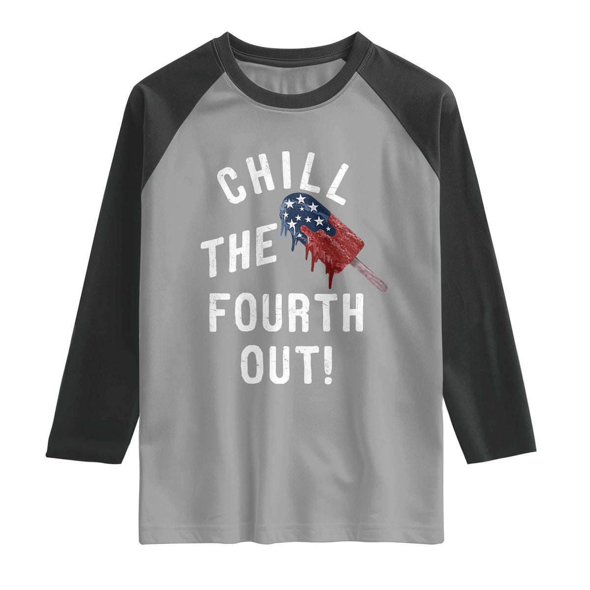 American Flag Popsicle Raglan Shirt Chill The Fourth Out