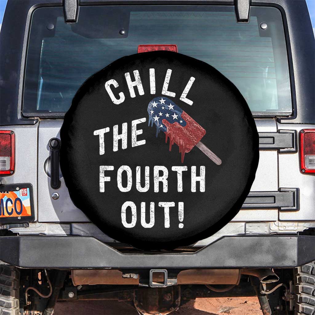 American Flag Popsicle Spare Tire Cover Chill The Fourth Out TS12 No hole Black Print Your Wear