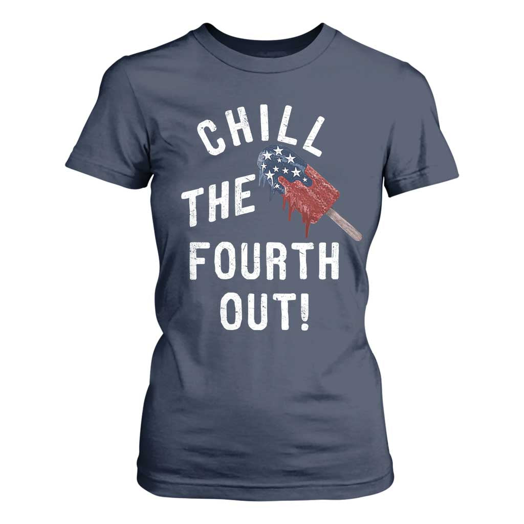 American Flag Popsicle T Shirt For Women Chill The Fourth Out