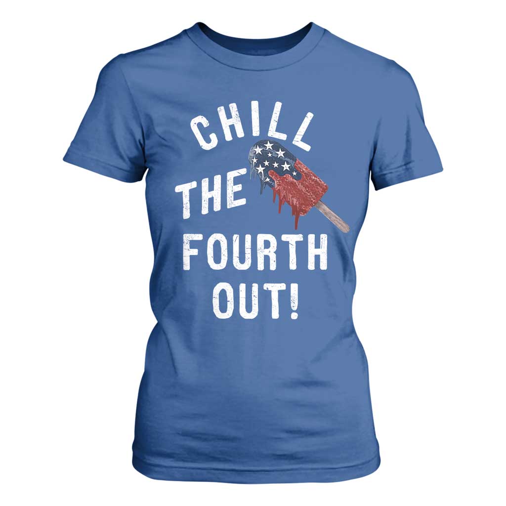 American Flag Popsicle T Shirt For Women Chill The Fourth Out