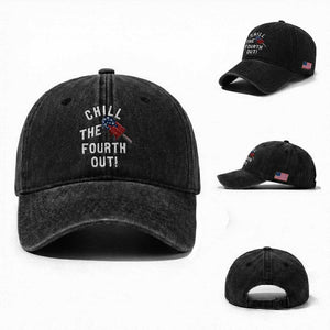 American Flag Popsicle Washed Cotton Baseball Cap Chill The Fourth Out