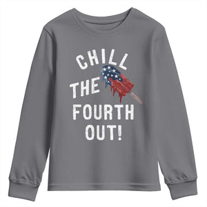 American Flag Popsicle Youth Sweatshirt Chill The Fourth Out