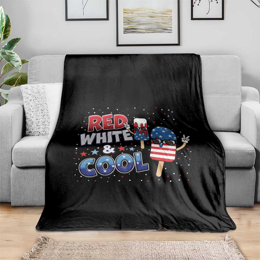 American Flag Popsicle Throw Blanket Red White And Cool