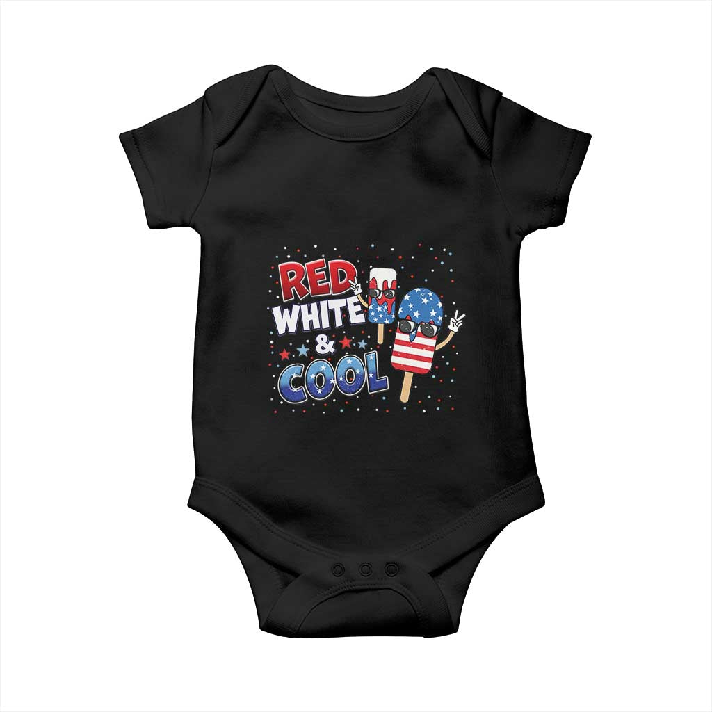 American Flag Popsicle Baby Onesie Red White And Cool