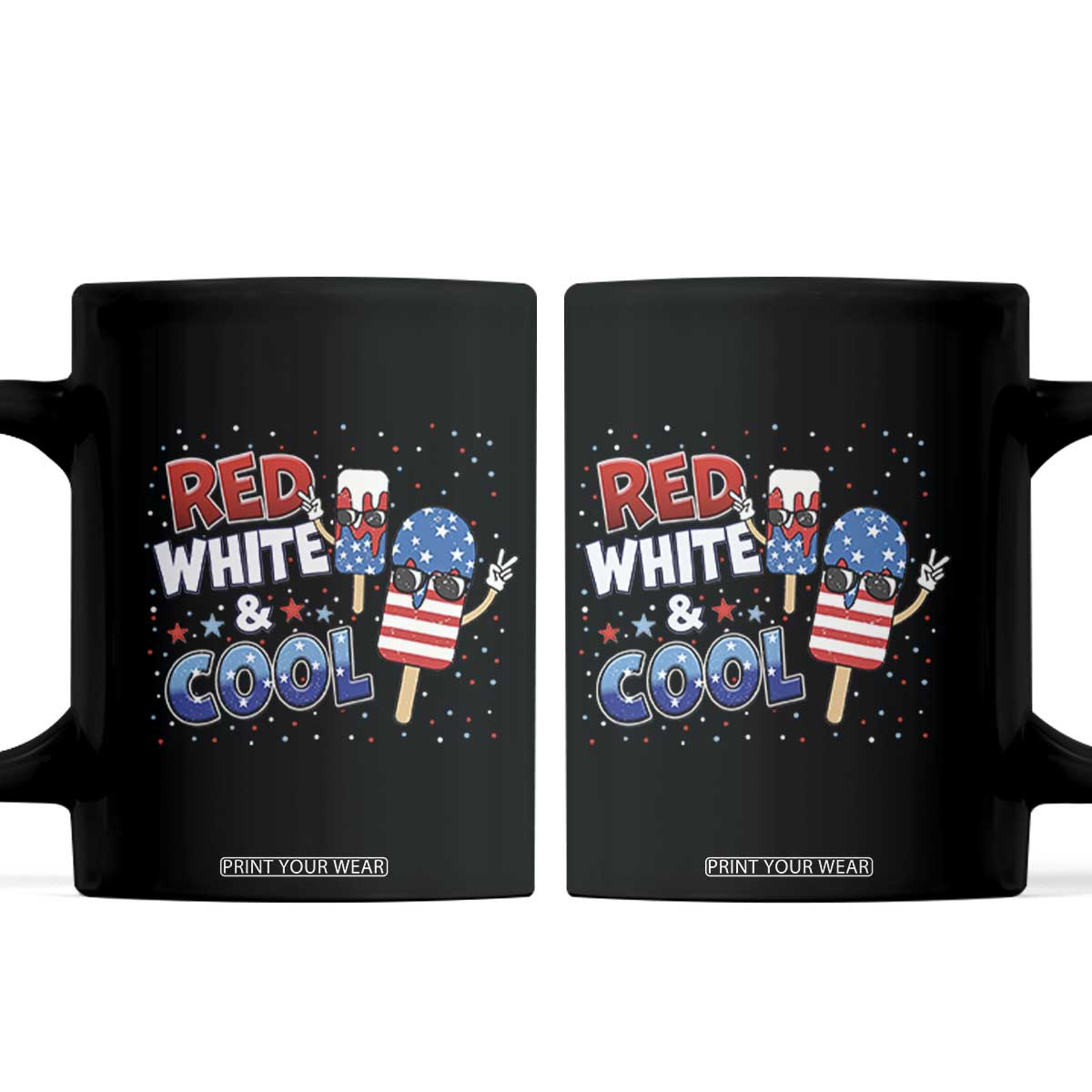 American Flag Popsicle Coffee Mug Red White And Cool