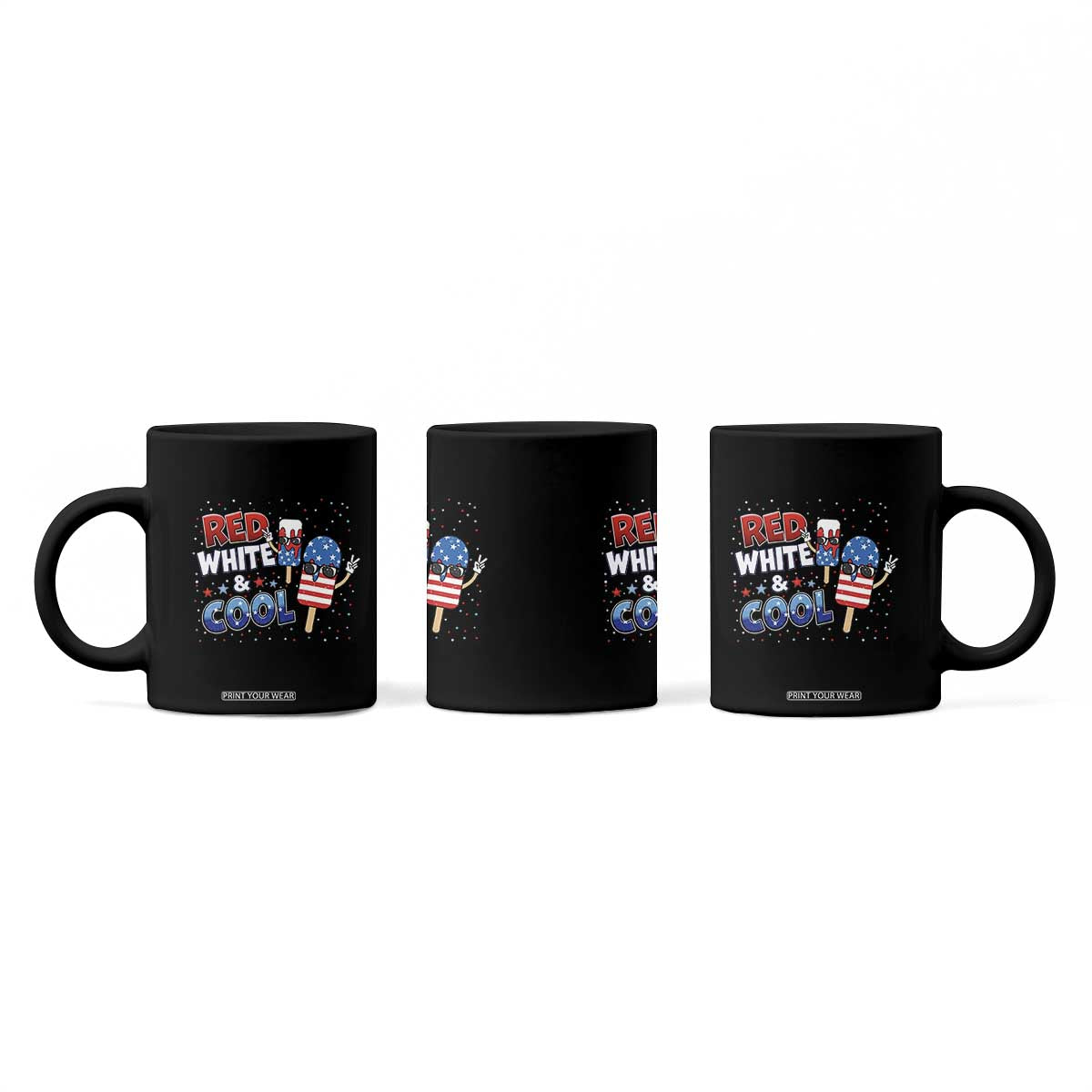 American Flag Popsicle Coffee Mug Red White And Cool