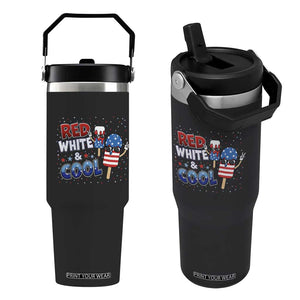 American Flag Popsicle Flip Straw Tumbler Red White And Cool