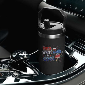 American Flag Popsicle Flip Straw Tumbler Red White And Cool