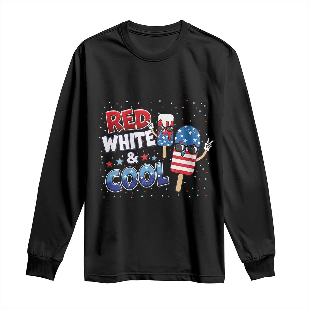 American Flag Popsicle Long Sleeve Shirt Red White And Cool TS12 Black Print Your Wear