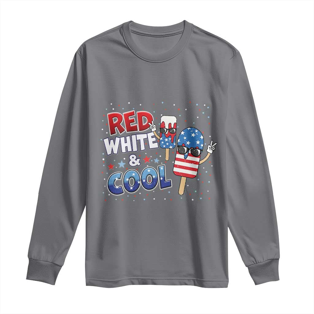 American Flag Popsicle Long Sleeve Shirt Red White And Cool TS12 Charcoal Print Your Wear