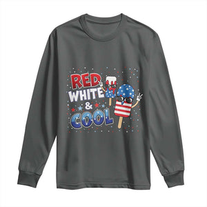 American Flag Popsicle Long Sleeve Shirt Red White And Cool TS12 Dark Heather Print Your Wear