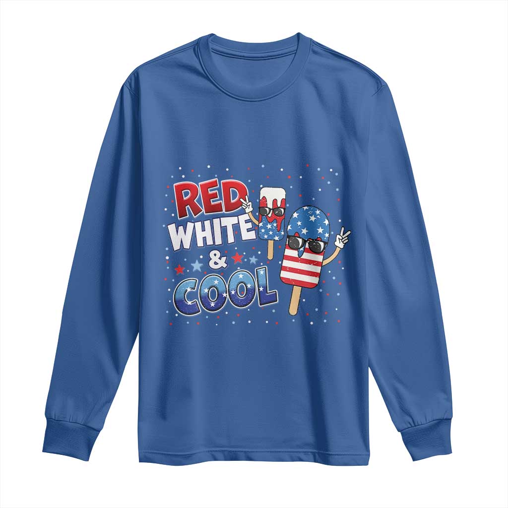 American Flag Popsicle Long Sleeve Shirt Red White And Cool TS12 Royal Blue Print Your Wear