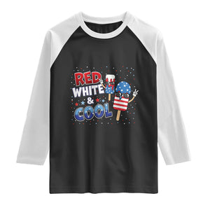 American Flag Popsicle Raglan Shirt Red White And Cool TS12 Black White Print Your Wear