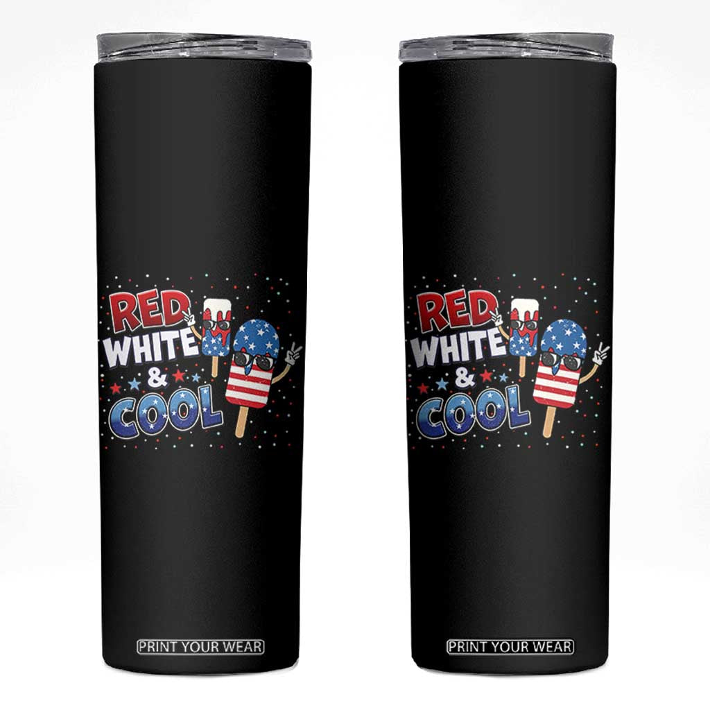 American Flag Popsicle Skinny Tumbler Red White And Cool