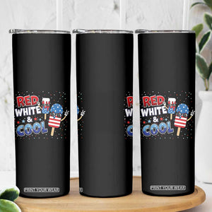 American Flag Popsicle Skinny Tumbler Red White And Cool