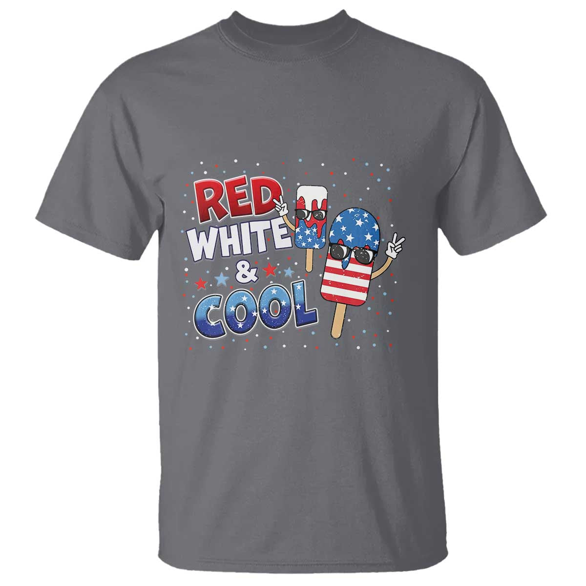 American Flag Popsicle T Shirt Red White And Cool TS12 Charcoal Print Your Wear