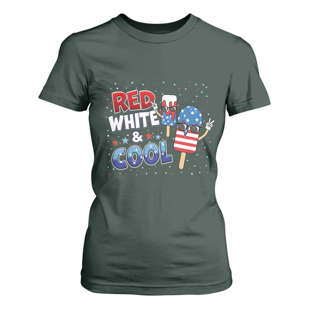 American Flag Popsicle T Shirt For Women Red White And Cool
