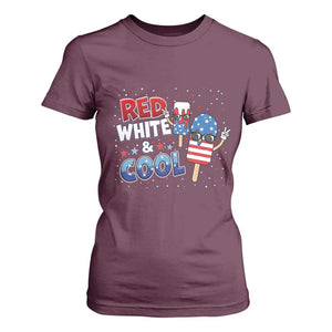 American Flag Popsicle T Shirt For Women Red White And Cool
