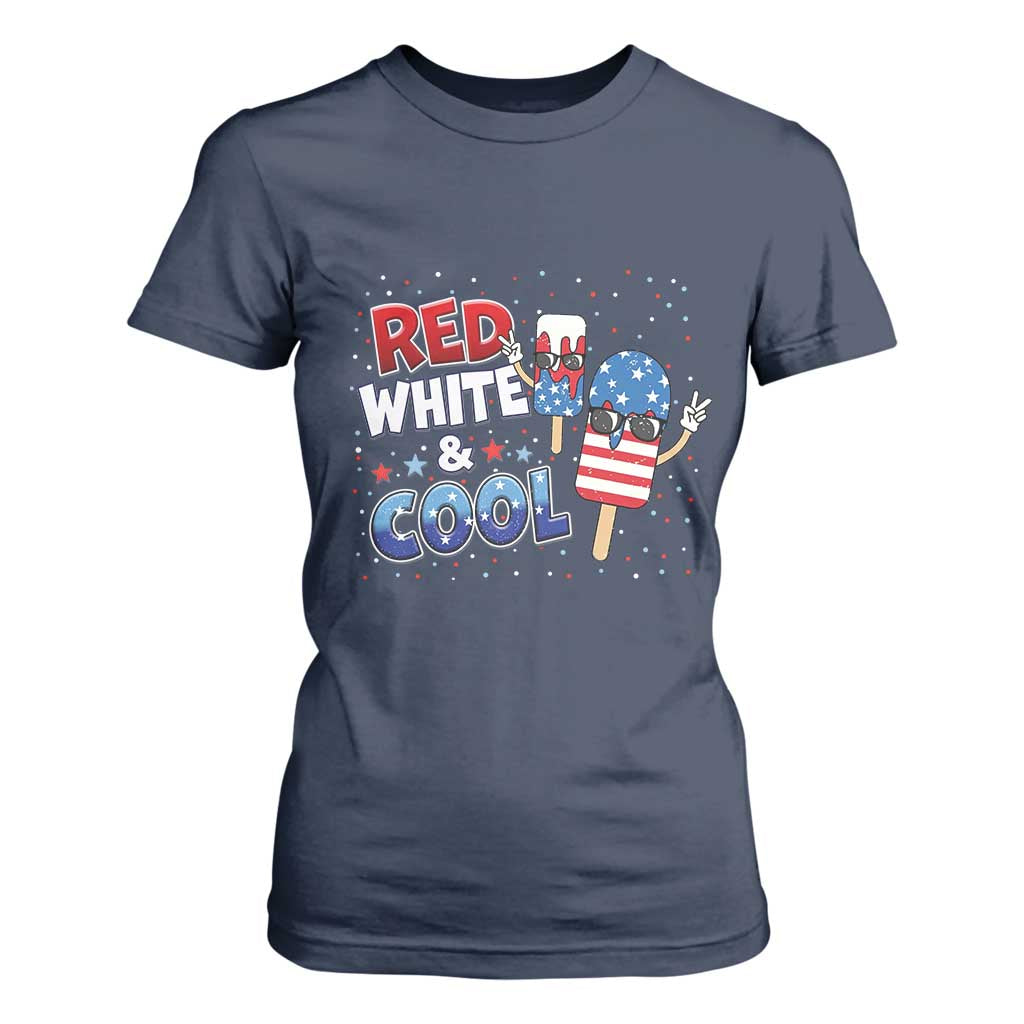 American Flag Popsicle T Shirt For Women Red White And Cool