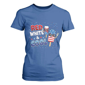 American Flag Popsicle T Shirt For Women Red White And Cool