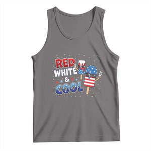 American Flag Popsicle Tank Top Red White And Cool TS12 Deep Heather Print Your Wear