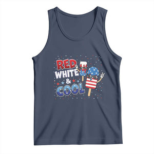 American Flag Popsicle Tank Top Red White And Cool TS12 Navy Print Your Wear