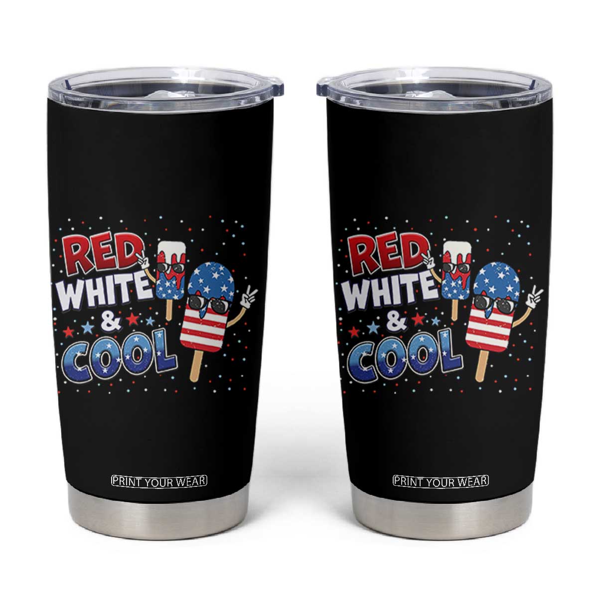 American Flag Popsicle Tumbler Cup Red White And Cool