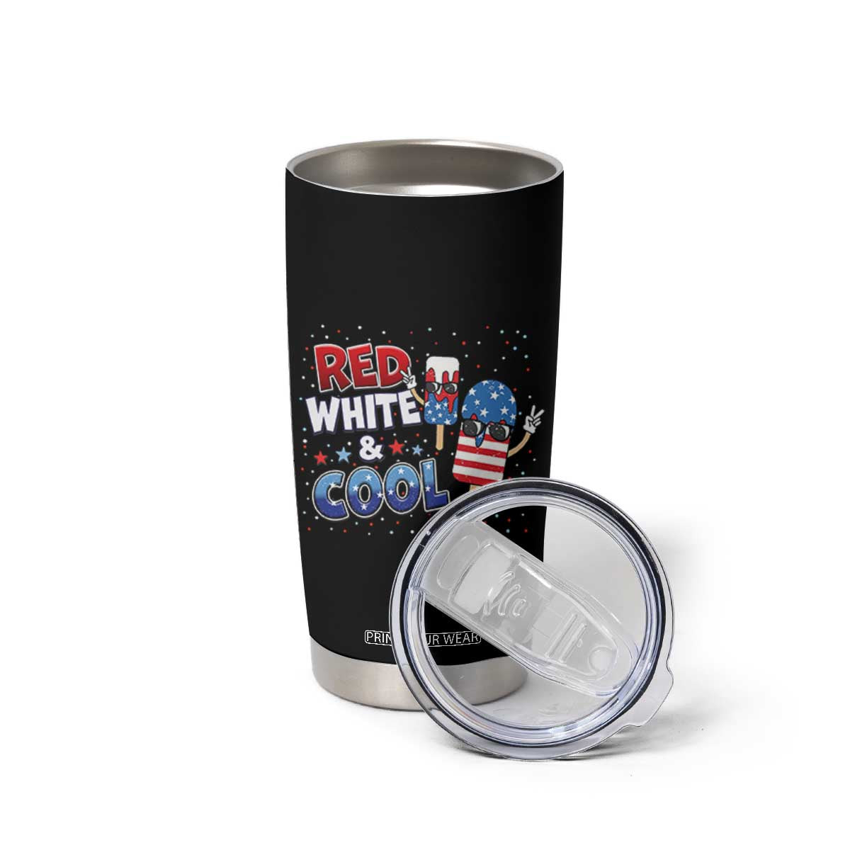 American Flag Popsicle Tumbler Cup Red White And Cool