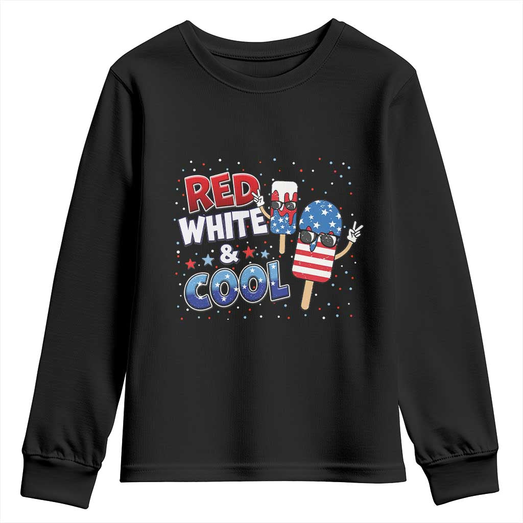 American Flag Popsicle Youth Sweatshirt Red White And Cool