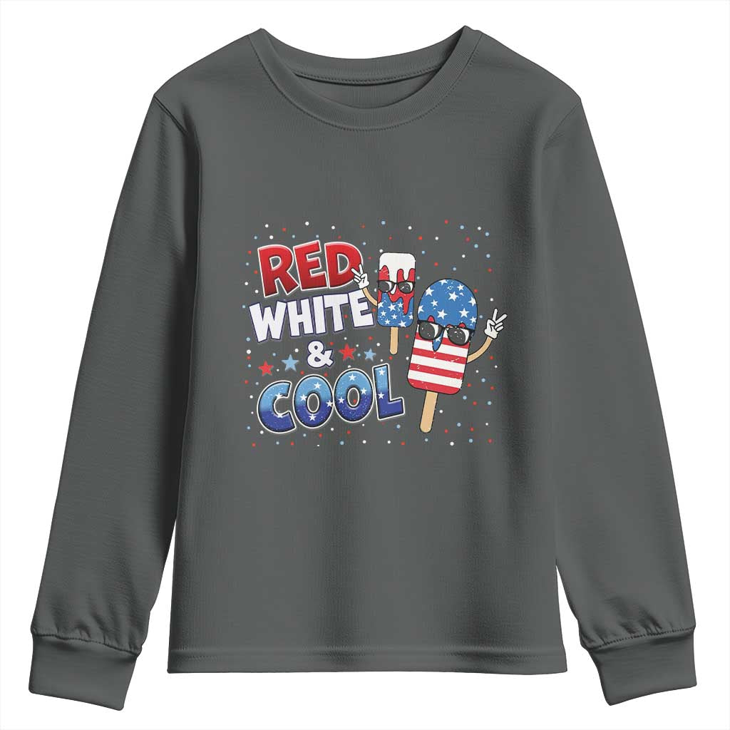 American Flag Popsicle Youth Sweatshirt Red White And Cool