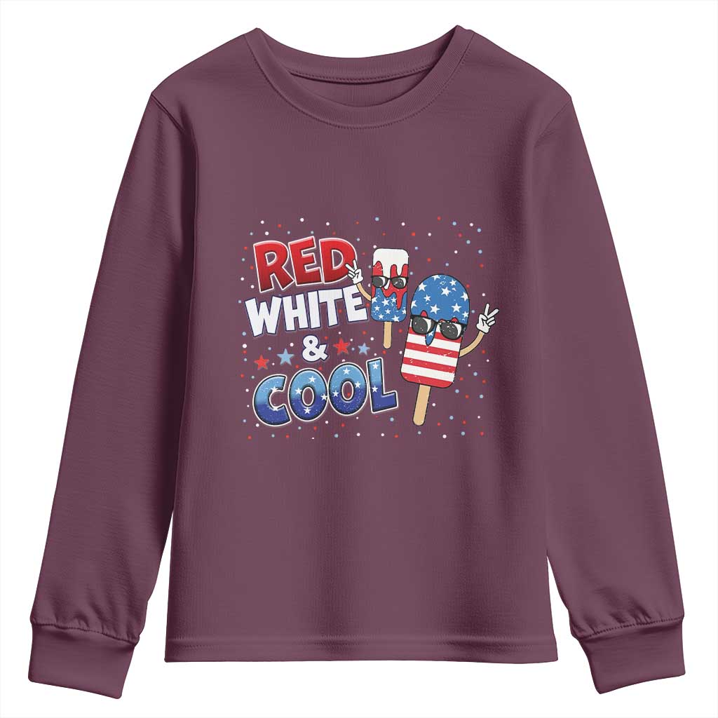 American Flag Popsicle Youth Sweatshirt Red White And Cool