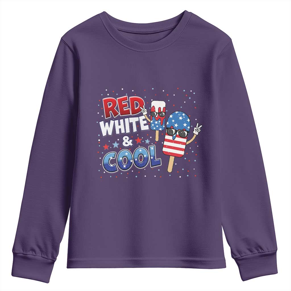American Flag Popsicle Youth Sweatshirt Red White And Cool