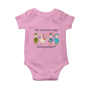 Funny Duck 4th Of July Baby Onesie Did Someone Say Firequacker