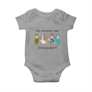 Funny Duck 4th Of July Baby Onesie Did Someone Say Firequacker
