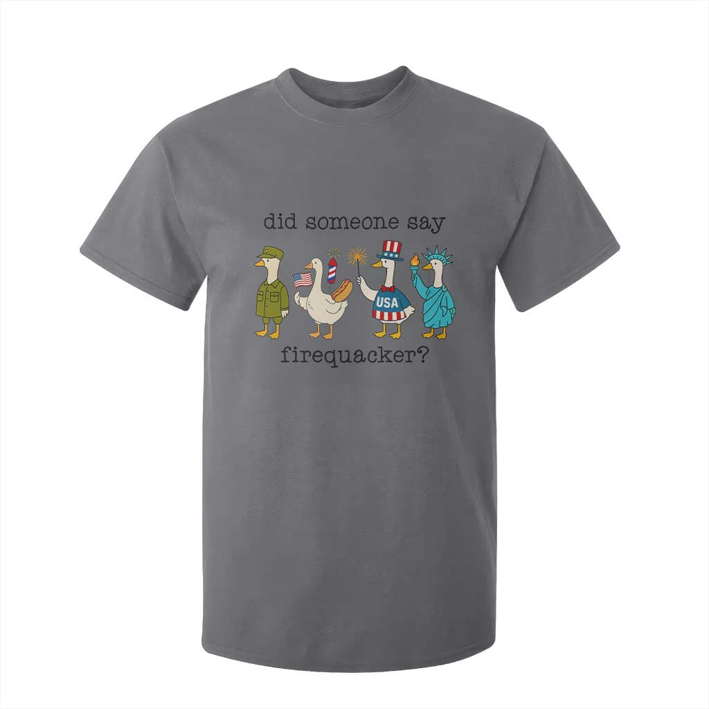 Funny Duck 4th Of July T Shirt For Kid Did Someone Say Firequacker