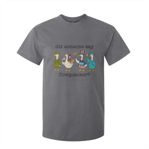 Funny Duck 4th Of July T Shirt For Kid Did Someone Say Firequacker