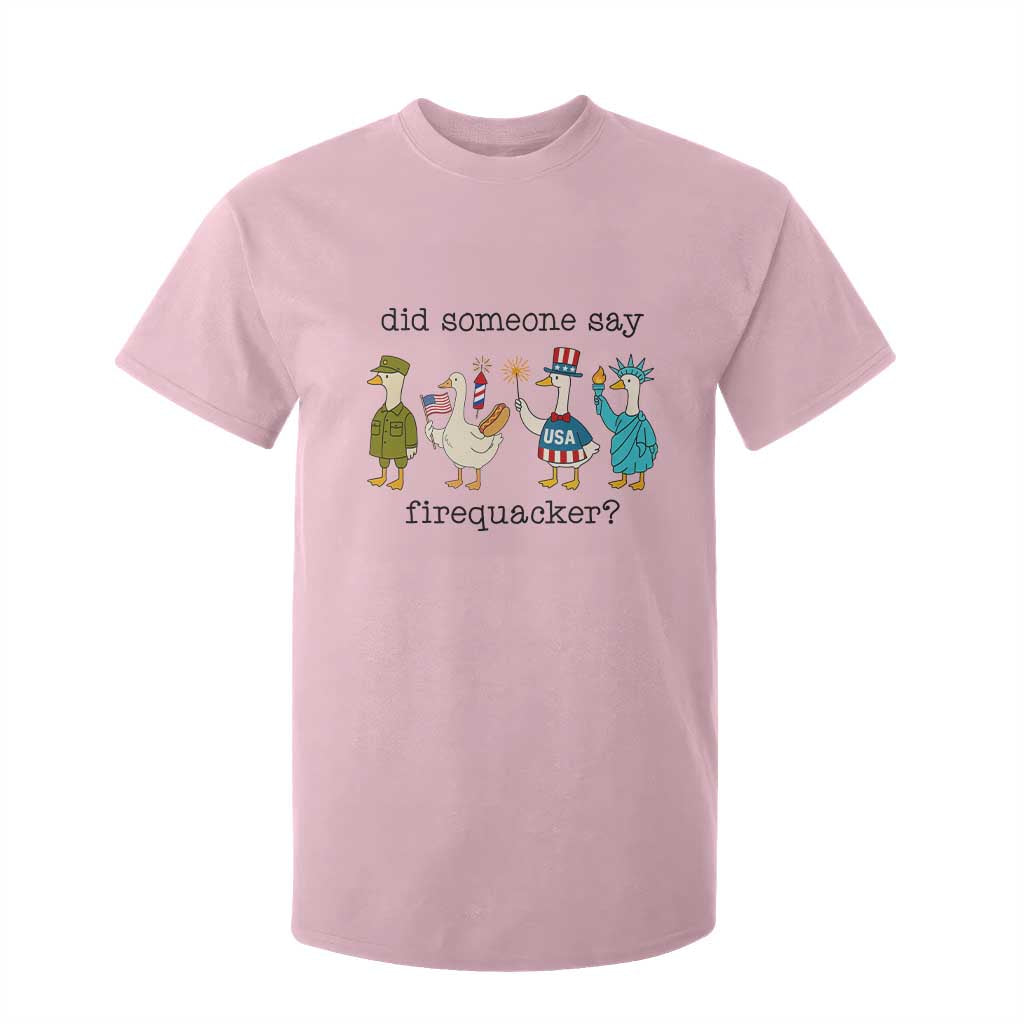 Funny Duck 4th Of July T Shirt For Kid Did Someone Say Firequacker