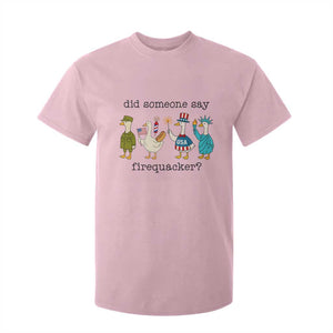 Funny Duck 4th Of July T Shirt For Kid Did Someone Say Firequacker
