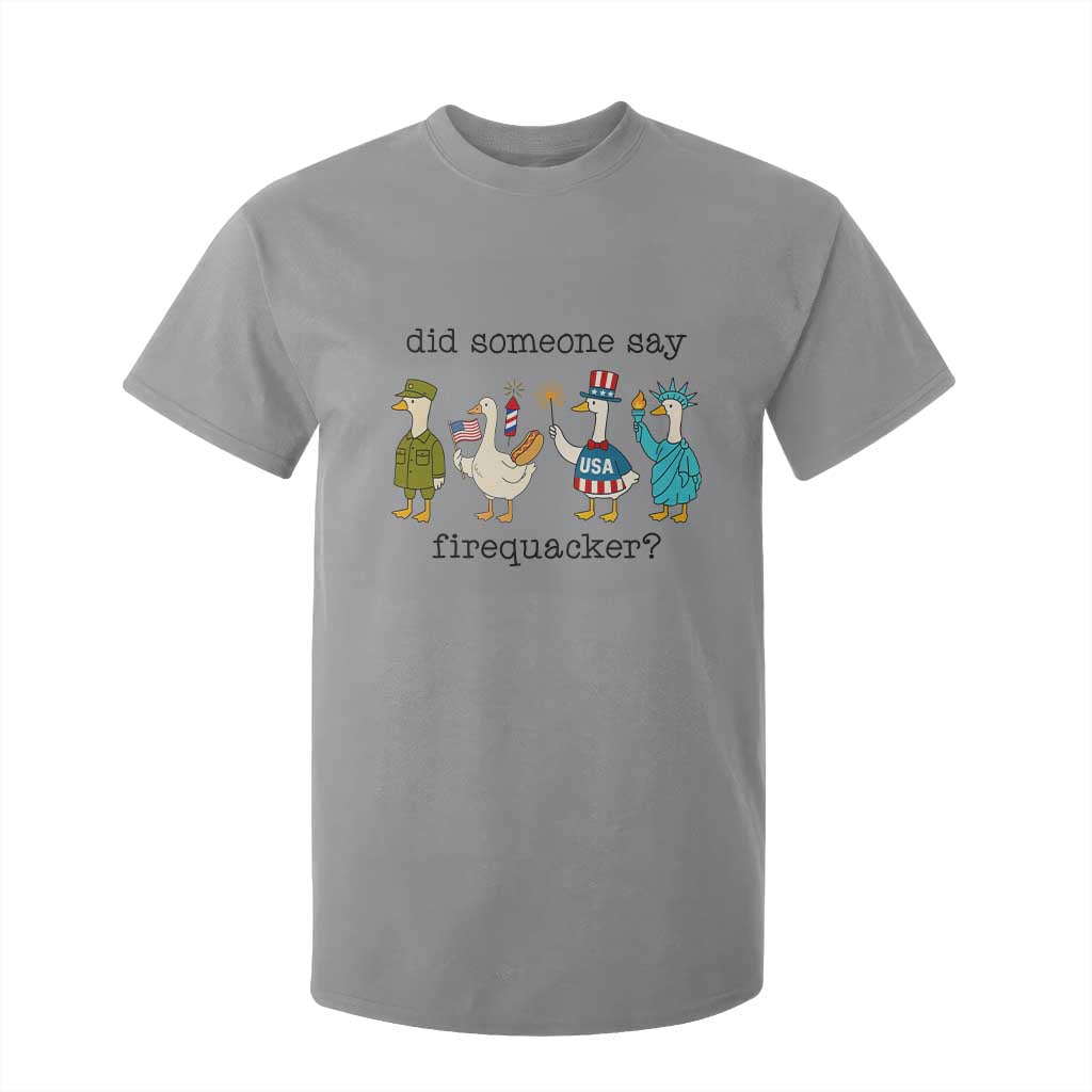 Funny Duck 4th Of July T Shirt For Kid Did Someone Say Firequacker