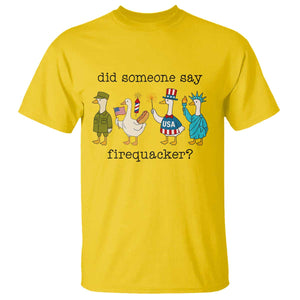 Funny Duck 4th Of July T Shirt Did Someone Say Firequacker