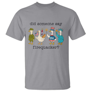 Funny Duck 4th Of July T Shirt Did Someone Say Firequacker