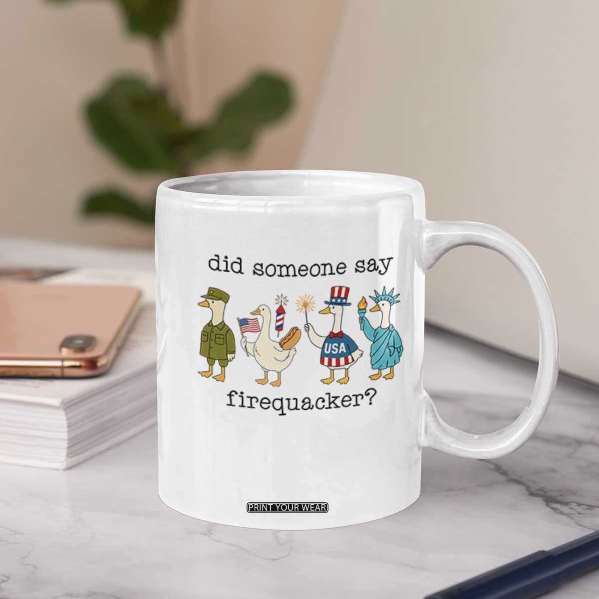 Funny Duck 4th Of July Coffee Mug Did Someone Say Firequacker