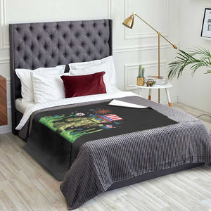 4th Of July Gamer Throw Blanket Pixel Art US Flag Gaming