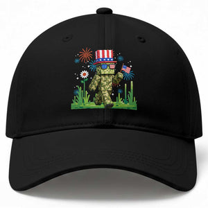 4th Of July Gamer Baseball Cap Pixel Art US Flag Gaming