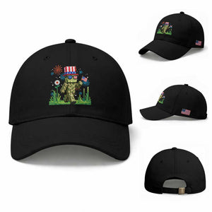 4th Of July Gamer Baseball Cap Pixel Art US Flag Gaming